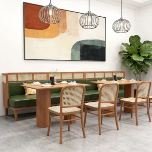 Commercial Dining Set Booth Sofa for Noodle Shops Fast Food Restaurants Southeast Asian Themed Restaurants