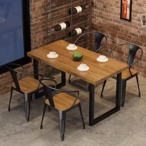 Commercial Dining Table for Cafes Milk Tea Shops Fast Food Restaurants Modern Wood Service Counter Furniture for Villa Farmhouse