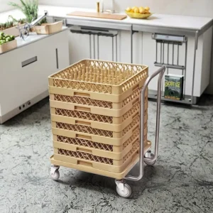 Commercial Dishwasher Glass Rack Dolly Mobile Glass Rack Cart Dishwasher Rack Trolley with Without Handle Hotel Hand Trolley