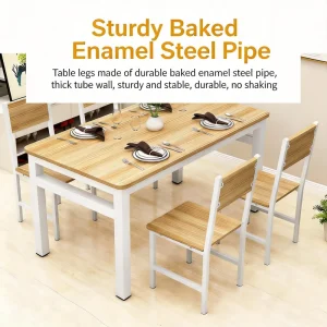 Commercial Fast Food Restaurant Dining Table and Chair Set Modern Solid Wood Oblong Dining Table for Noodle