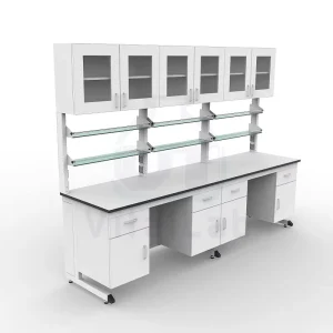 Commercial Furniture 10 Feet White Strong Alkali Resistant Metal Lab Cabinet Shelf