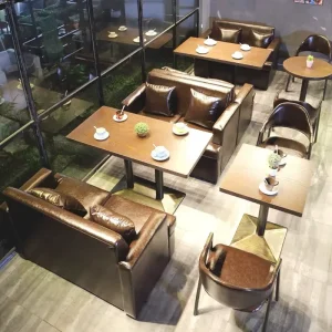 Commercial Furniture Catering Coffee Shop Fast Food Club Leather Booth Sofa Sectional Bench Booth Seating Restaurant Chair Table