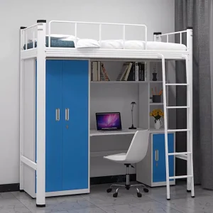 Commercial Furniture Dormitory Metal Kids Bed Modern Design School Staff Steel Bunk Bed Army Dormitory Use