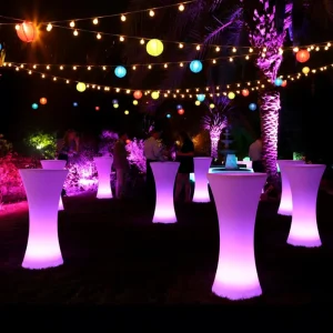 Commercial Furniture Luxury LED Bar Tables Illuminated LED Bar Tables for Bar Wedding Rental