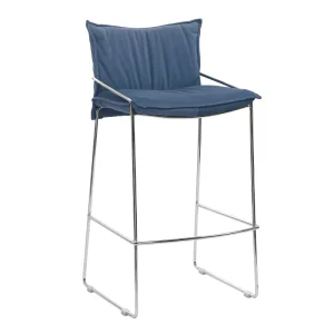 Commercial Furniture Metal Frame Bar Stool Modern Simple Restaurant Bar Chair with Padded Upholstered Back
