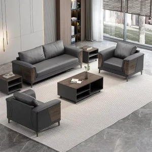 Commercial Furniture Modern Three Seat PU Leather Office Sofa Sets