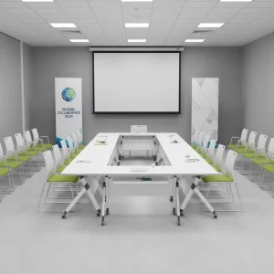 Commercial Furniture Modular Office Desk Table Metal Legs Meeting Rooms Conference Table