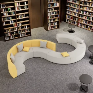 Commercial Furniture S shape Sofa Free Combination Public Area Waiting Couch Library Reading Area Seating Curved Sofa