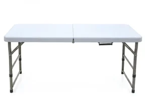 Commercial Grade 4FT Adjustable Height Folding Table HDPE Banquet Table for Events and Catering