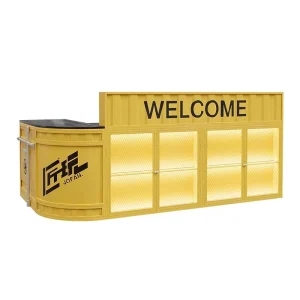 Commercial Grade Industrial Iron Bar Set Reception Desk Exposed Rivet Design Eco-Friendly Durable Modern Outdoor Bar Hotel
