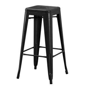 Commercial Grade Stackable Steel Bar Stool with Footrest for Restaurant Pub Cafe Indoor Outdoor Seating