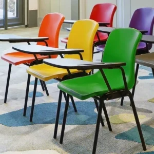 Commercial Grade Stackable University Training Chair with Ergonomic Writing Pad and Book Rack for College Classroom Lecture Hall