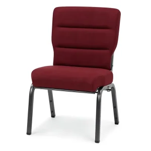 Commercial Grade Upholstered Church Chair Stackable Metal Frame Worship Seating for Events Hall