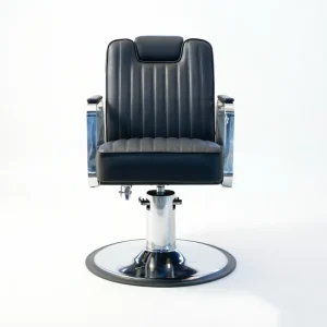 Commercial Heavy Duty Hydraulic Barber Chair Black PU Leather Reclining Hairdressing Seat for Salon