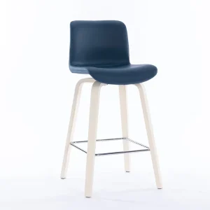 Commercial High Bar Chairs Wooden Frame Counter Height Fabric Minimalist Design Durable Home Bar Chair