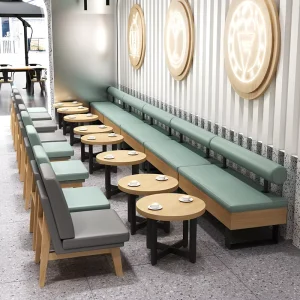 Commercial High Quality Dining Set Upholstered Solid Wood Restaurant Table and Chair Restaurant Furniture Sets