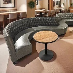 Commercial Hotel Dining Table and Chair Cafe Nightclub Bar S shape Leather Sectional Restaurant Furniture Bench Booth Seating