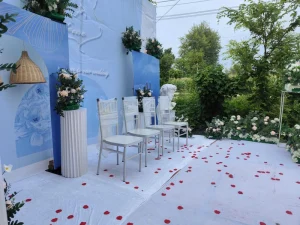 Commercial Hotel Furniture Quick Stack Receptions Custom Outdoor Waterproof Metal Iron Steel Banquet Chiavari Chairs