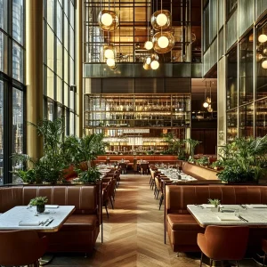 Commercial Hotel Furniture Square Marble Table Velvet Chair Leather Brown Booth Seating Set for Restaurant