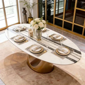 Commercial Hotel High End Luxury Restaurant Dining Table Set Customized Project Modern Elegant Design Eco Friendly Durable