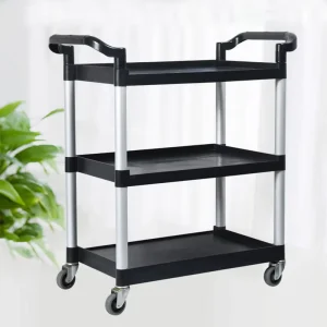 Commercial Hotel Plastic Trolley Utility Cart Restaurant Cart with Locking Wheels