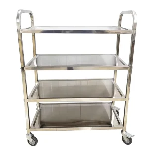 Commercial Hotel Restaurant 4 Tier Food Service Trolley Hotel Serving Trolley Kitchen Storage Rack Trolley Service Cart