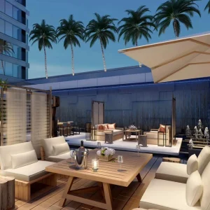 Commercial Hotel Restaurant Furniture Set All-Weather Teak Wood Outdoor Table & Sofa Set