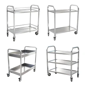 Commercial Hotel Stainless Steel Restaurant Movable Vegetable Delivery Trolley with Customized Logo and Size