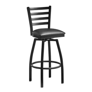 Commercial Industrial High Bar Stool Chairs PVC Leather Swivel Dining Chair Modern Design Metal Tube Frame Home Furniture