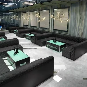Commercial KTV Bar Furniture Sets Club Hookah Nightclub Leather Lounge Booth Seating