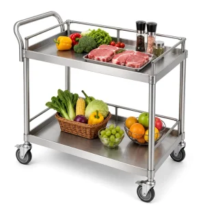 Commercial Kitchen Mobile Food Serving Cart Stainless Steel Trolley for Kitchen Projects