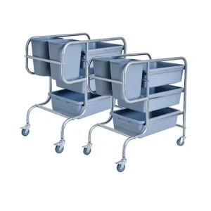 Commercial Kitchen Utility Cart Busser Cart Restaurant Clearing Trolley Dish Collection Cart with Casters for Hotel Buffet