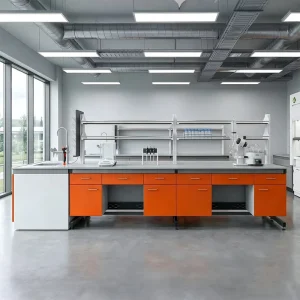 Commercial Laboratory Furniture Chemical Lab Table Island Wall Lab Bench With Cabinet