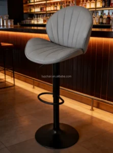 Commercial Look TUQ Chair Curved Seat PU Bar Stools for Kitchen Space Comfort Modern Bar Stools for Home Design