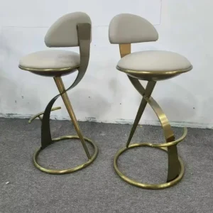 Commercial Luxury Bar Stools High End Hotel Cafe Restaurant Bar Chairs Custom Logo Free Design