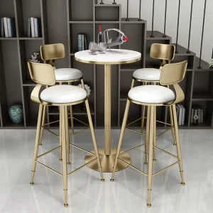 Commercial Modern Design Round Table Bar Furniture High Stool for Home and Dessert Shop for Milk Tea Coffee and Beverages