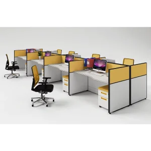 Commercial Modern Modular 2 4 6 8 People Staff Office Furniture Desk Cubicle Partitions Steel Frame Table Workstation