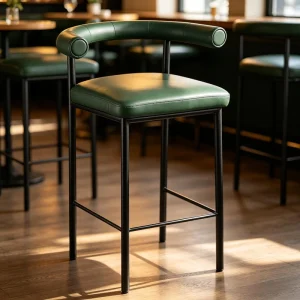 Commercial Modern Solid Steel Bar Stool with Customized Color for Hotel Restaurant Office Home Leisure