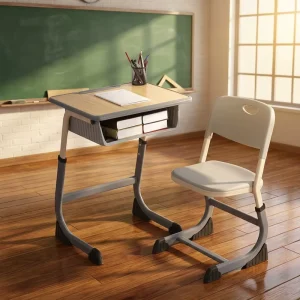 Commercial Modern Steel Single Student Adjustable Comfortable Table and Chair Set for Classroom School Home Use