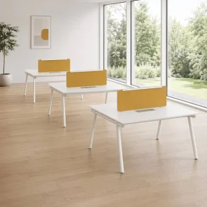Commercial Modular 2 Seater Team Workstation Open Office Bench Desk Staff Workspace Furniture with Privacy Screen Panel Design