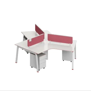 Commercial Modular 3 Seater Benching System with Fabric Acoustic Screen Call Center Workstation for Coworking Space