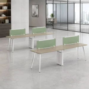 Commercial Modular Bench Workstation 2 Person Office Desk with Cable Management System for Corporate Workspace