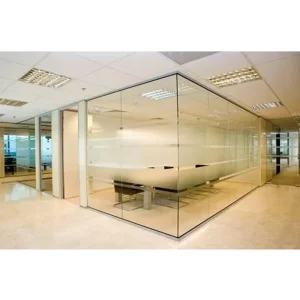 Commercial Modular Glass Partition Wall Single Double Glazed Office Cubicle System Industrial Style Customizable Size