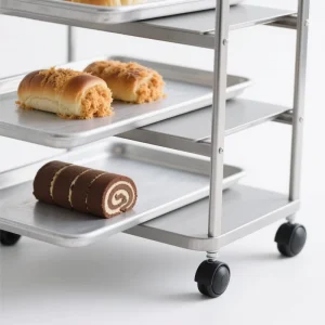 Commercial Multi Layer Square Stainless Steel Dishwasher Safe Food Trolley Rack Rotary Oven Drying Freezing Tray Cart for Baking