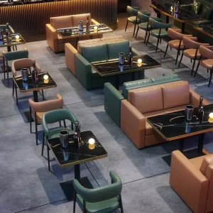 Commercial Nightclub Combination Color Customized Leather Sofa Booth Commercial Table Chairs Bar Furniture Set