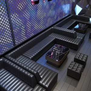 Commercial Nightclub Karaoke KTV Customized U L Shape Leather Sofa Seating Lounge Counter Table Couch Set Bar Furniture