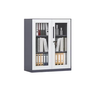 Commercial Office Cabinet 2 Doors Sliding Steel Storage Organizer Modern Half Height for School