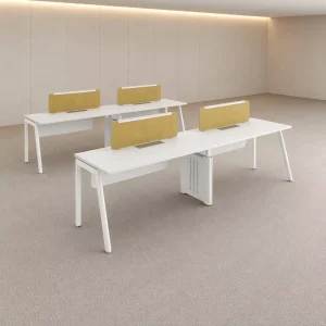 Commercial Office Cubicle Furniture 2 4 Person Workstation Desk with Partition Panels Steel Frame and MFC Desktop