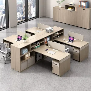 Commercial Office Desk Modular Design Simple Office Desk with Cabinet Single or Multi Positions Office Desk for Staff