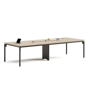 Commercial Office Furniture 10 Person Meeting Room Table With Socket Oval Solid Wood Meeting Table Office Conference Tables